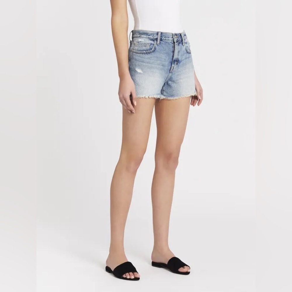 NEW Current Elliott The Boyfriend Short in 2 Year Destroy Rigid Indigo - 28 - Picture 8 of 16